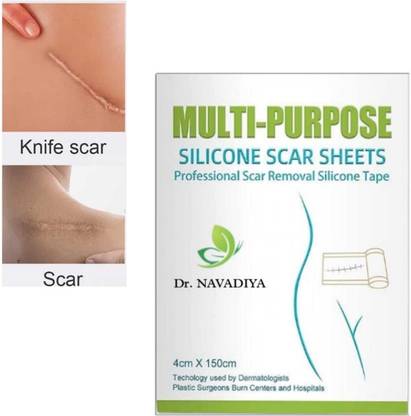 Dr. NAvadiya Water-proof Soft Silicone Tape for Scar Removal, Tear Scar & Keloids, Burns