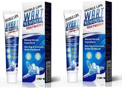 DOUBLE LIPS Ointment Wart Treatment Cream Skin Tag Remover Herbal Pack of 2