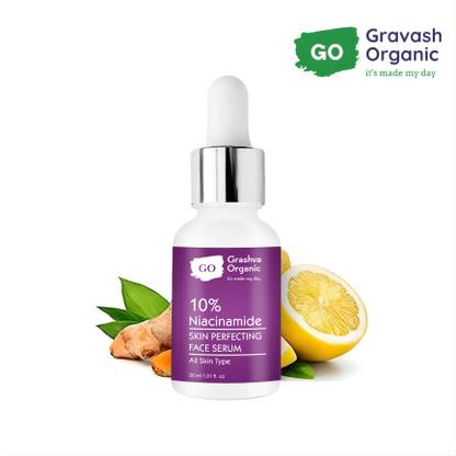 Grashva Organic 10% Niacinamide Face Serum for Clear Skin | Acne Control,Brightening, Anti-Aging