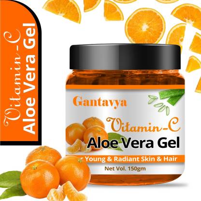 Gantavya Vitamin C And Aloe vera,Light Moisturizer Face & Hair Gel for Daily Use