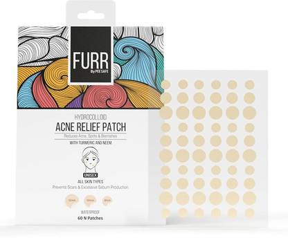 FURR By Pee Safe Hydrocolloid Acne Relief Patches Reduces Acne, Spots and Blemishes (60 Patches)