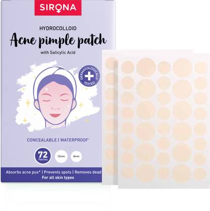 SIRONA Acne Pimple Patch for Face with Hydrocolloid & Salycylic Acid - 72 patches