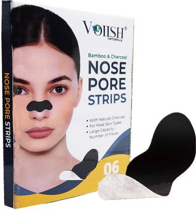 VOIISH Charcoal Blackhead Remover Pore Strips for Face Nose Pores-(6 PCS)