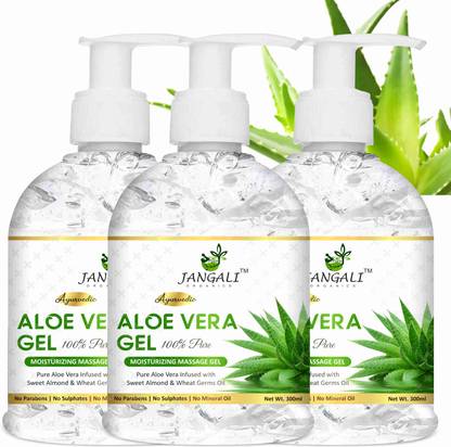 Pure Jangali Organics Aloe Vera Gel for Face With & Vitamin E for Skin and Hair