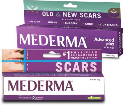 MEDERMA Scar Removal Gel 10g & Advance Plus gel 10g (Combo)