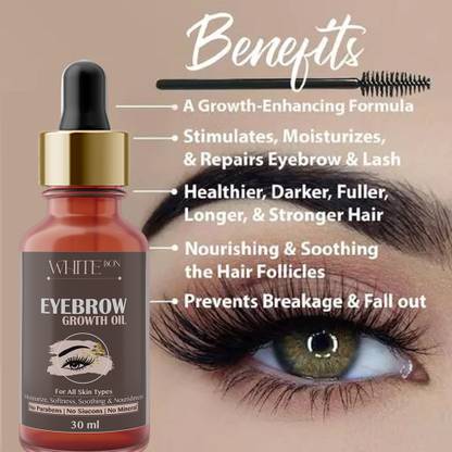 white bon 100% Pure Eyebrow & Eyelashes Growth Oil-Enriched with Natural Ingredients