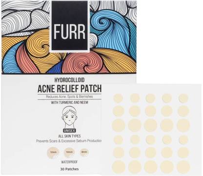 FURR By Pee Safe Haldi & Neem Acne Relief Patches With Hydrocolloid, Reduces Acne, Spots 30 patch