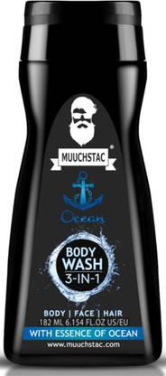 MUUCHSTAC Ocean 3 in 1 Body Wash for Men, Shower Gel for Body, Face & Hair Wash