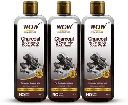 WOW SKIN SCIENCE Charcoal & Ceramide Body Wash | Clears Skin Impurities| Pack of 3