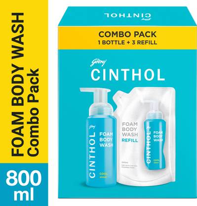 CINTHOL Cool Foaming Body Wash, Glycerin Shower Gel