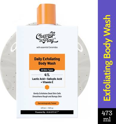 Chemist at Play Exfoliating Body Wash | Salicylic Acid, Vitamin E & Lactic Acid | Softens Skin