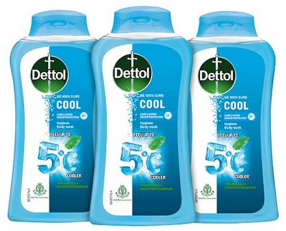 Dettol Cool Body Wash, Menthol & Eucalyptus  (3 x 250 ml) at Rs. 294