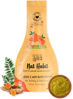 Nat Habit Wild Turmeric Bath Ubtan Scrub|Skin Polishing & Brightening|Detan Body Wash