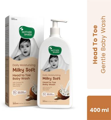 Mother Sparsh Milky Soft Head to Toe Tear Free 2 in 1 Natural Body Wash & Shampoo for Babies