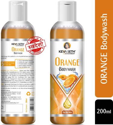 KEYA SETH AROMATHERAPY Orange Bodywash with Orange Essential Oil & Vitamin C for Dry Skin Refreshing, Hydrating Skin Conditioner