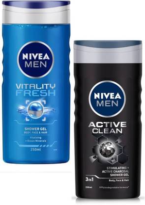 NIVEA Vitality Fresh & Active Clean Men Shower Gel 250ml (Set of 2)