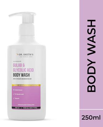 Dr. Sheth's Gulab & Glycolic Acid Exfoliating Body Wash For Smoother Even Toned Skin