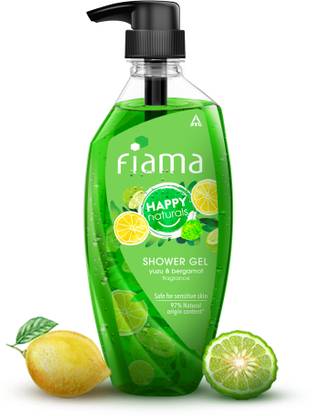 FIAMA Happy Naturals Yuzu and Bergamot Body Wash Shower Gel, with Skin Conditioners