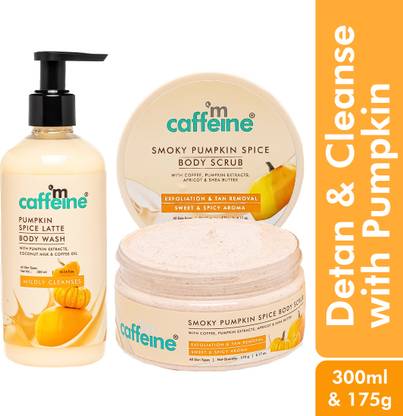 mCaffeine Pumpkin Spice Cleanse & Detan Duo for Glowing Skin| Exfoliates & Detans