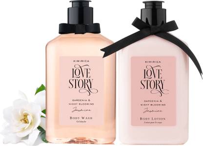 KIMIRICA Love Story Jasmine Shower Gel & Winter Body Lotion Duo, 100% Vegan, Paraben Free