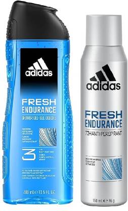 ADIDAS Fresh Endurance shower gel 400 ml & deodornt 150 ml of2