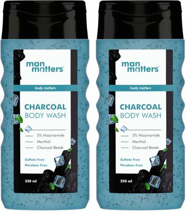 Man Matters Activated Charcoal Body Wash for Men | Skin Brightening Shower Gel | Niacinamide