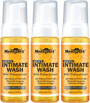 Mensport Intimate Care for Private Parts Men with Orange,Pure & Safe Pack 3 of 150ML