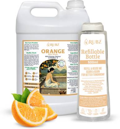 Rubz Orange Body Wash Refill Pack 5 Litre