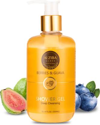 ALZIBA CARES Shower Gel Body Wash Berries & Guava | In-Build Moisturizer