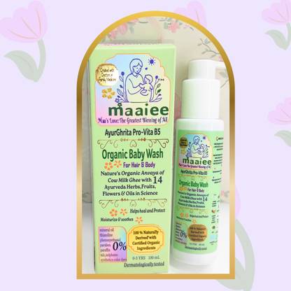 MAAIEE Baby Wash with Pure Cow Ghee Blended in Fresh Ayurveda