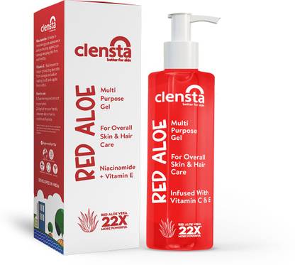 Clensta Red Aloe Vera Multi-Purpose Gel|Red Aloe Vera, Vitamin C & E