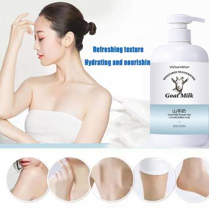 Vishvambhari Goat MILK WHITENING SHOWER GEL-Gentle Plant-based for daily use