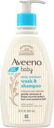 Aveeno Baby Daily Moisture Wash & Shampoo| Natural Oats Extract for Baby's Delicate Skin