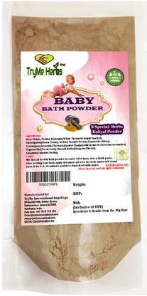 TRYME HERBS TryMe Herbal-Baby Bath Powder Full Body Wash for Babies | 100% Natural | 9 Herbs