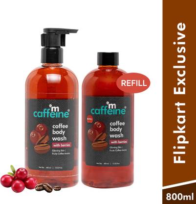 mCaffeine Super Saver Body Wash Combo with Berries | De-Tan & Deep Cleanse Shower Gel