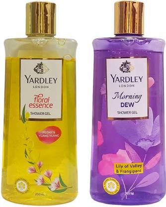 Yardley London PEONY & YLANG YLANG AND MORNING DEW SHOWER GEL.250 ML EACH,PACK OF 2