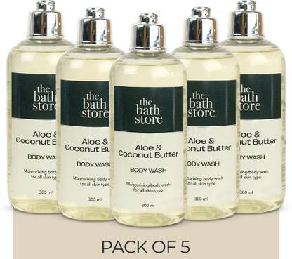 The Bath Store Aloe & Coconut Butter Body Wash - 300ml (Pack of 5)
