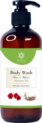NATUUR Rose & Vetiver Body Wash 300ml - Rejuvenating Skin Care, For Clean & Fresh Skin