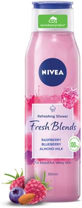 NIVEA Fresh Blends Raspberry (300 ml), with Natural Fruit Extracts, Vegan Body wash