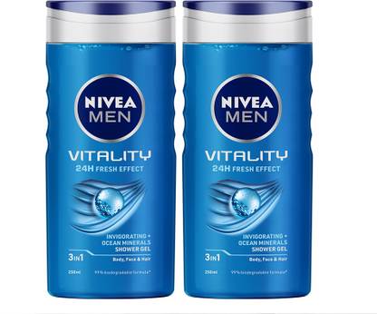 NIVEA Men Shower Vitality Fresh? (250 ml, Pack of 2)