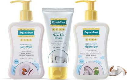 EqualsTwo Baby Wash(200ml) + Baby Moisturizer(200ml) + Diaper Rash Ointment(50g) | Each 1