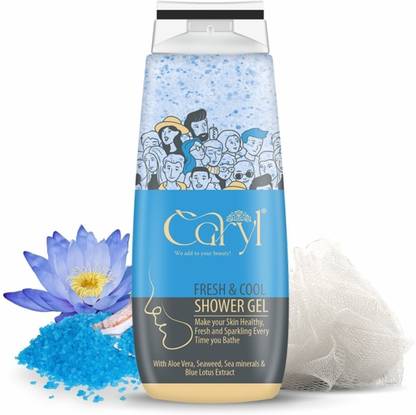 CARYL Fresh and Cool Body Wash with Aloe Vera, Blue lotus, Sea Minerals & Seaweed