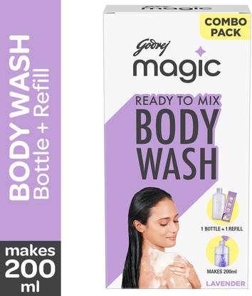Godrej Magic Ready to Mix Body Wash Lavender Combi pack (Bottle + Refill)