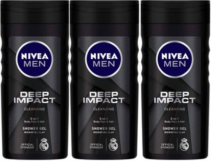 NIVEA Deep Impact Men Shower Gel 250ml (Set of 3)