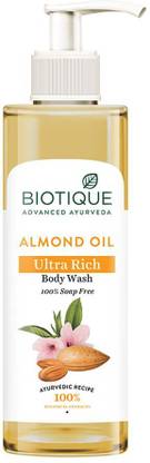 BIOTIQUE Almond Oil Ultra Rich Body Wash|Natural & Soap-Free| Suitable for All Skin Types  (200 ml)
