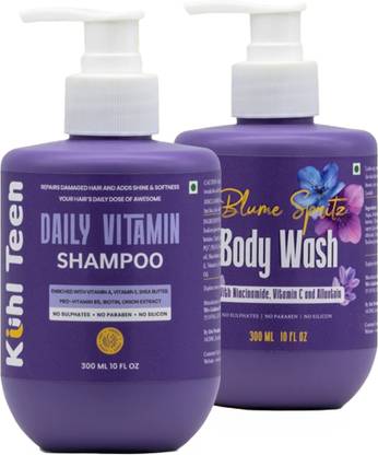 Kühl Teen Daily Vitamin Shampoo + Blume Spritz Body Wash Combo with niacinamide &vit C