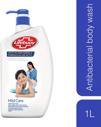 LIFEBUOY Bodywash 1Ltr, MILD CARE|Gentle Milk Cream Formula with Superior Germ Protection