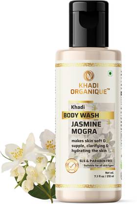 khadi ORGANIQUE Jasmine Mongra Body Wash (Sls & Paraben free) For refreshing relaxing bath with smooth silky skin day after day