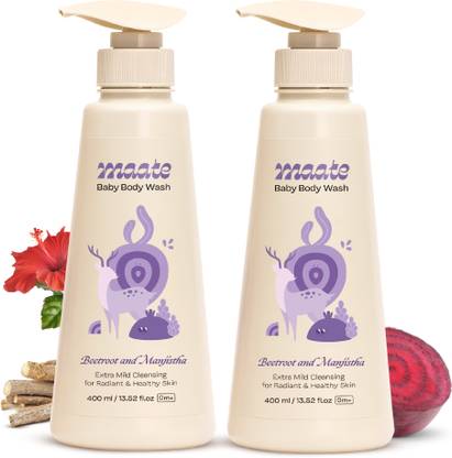 MAATE Baby Body Wash Combo (400 ml) Soft & Supple Skin Natural Cleansers - Pack of 2
