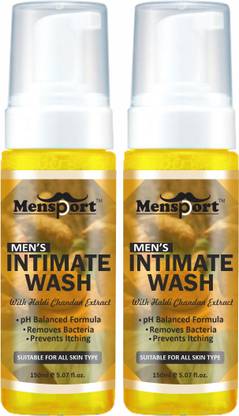 Mensport Intimate Care for Private Part Men with HaldiChandan,Pure & Safe Pack 2 of 150ML
